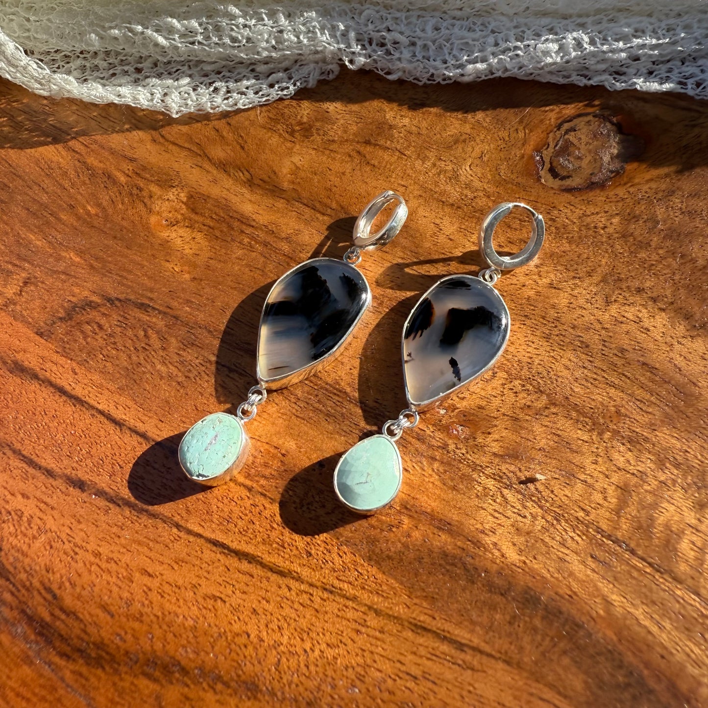Montana Turquoise & Montana Agate Earrings