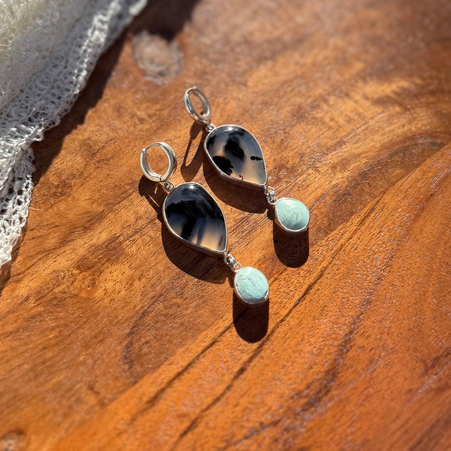 Montana Turquoise & Montana Agate Earrings