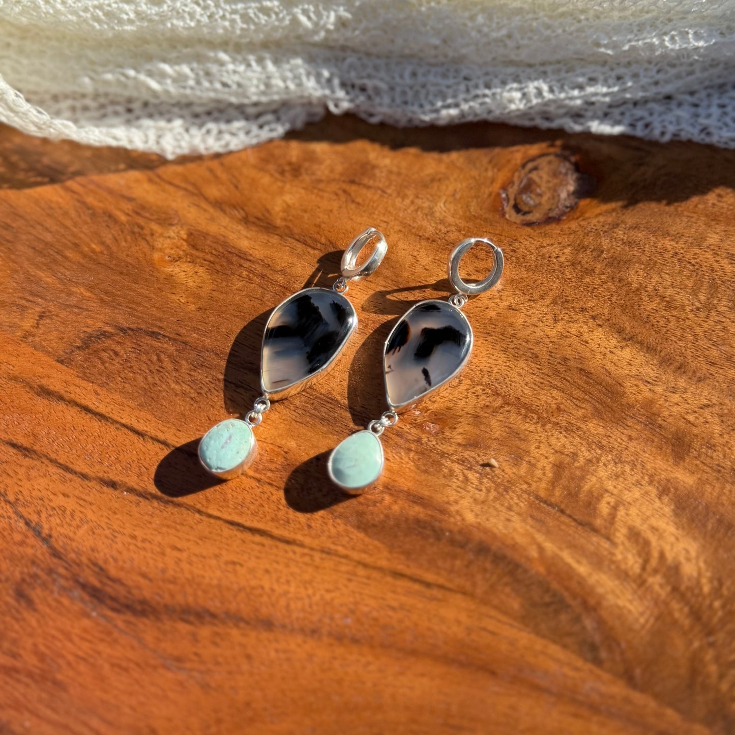 Montana Turquoise & Montana Agate Earrings