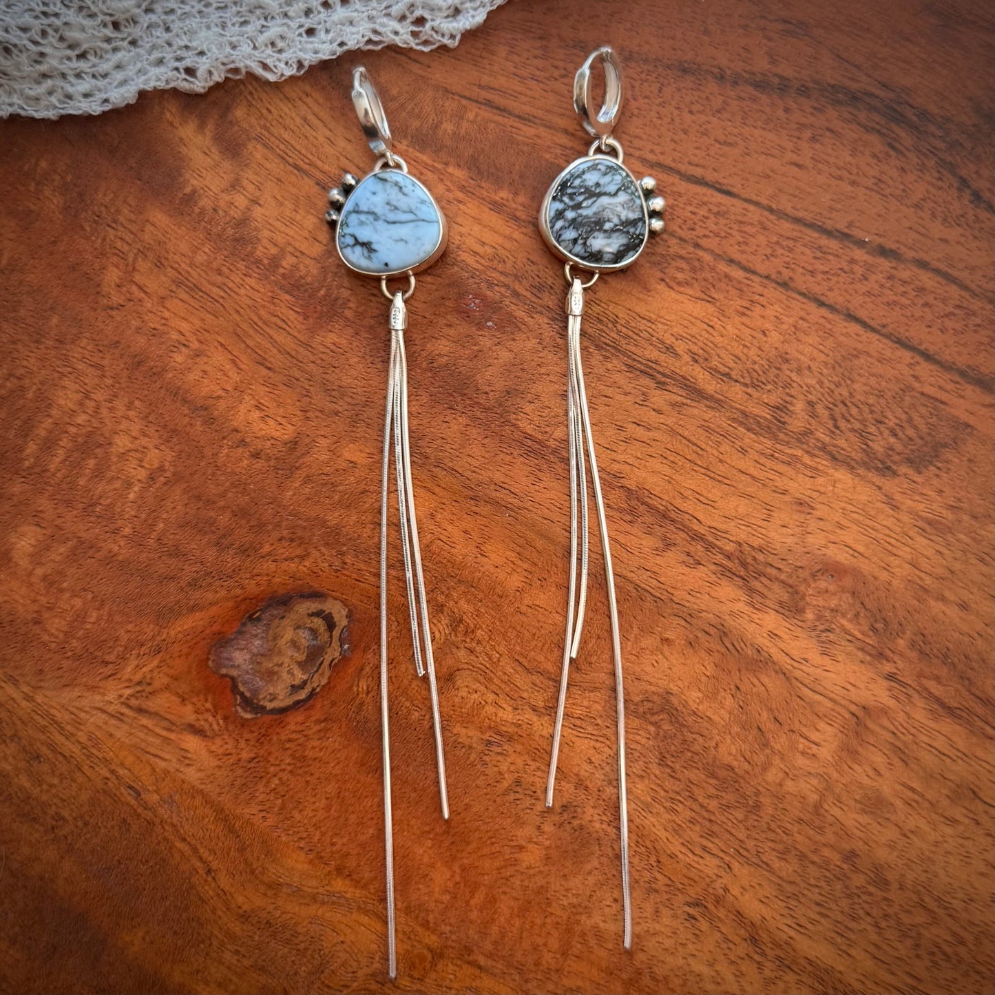 Lavender Turqupose Fringe Earrings