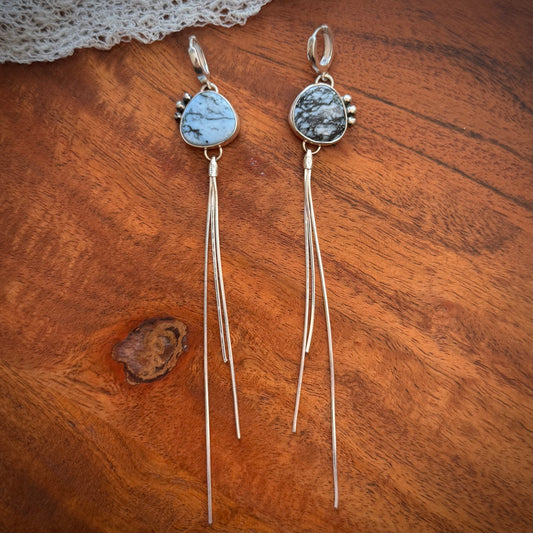 Lavender Turqupose Fringe Earrings