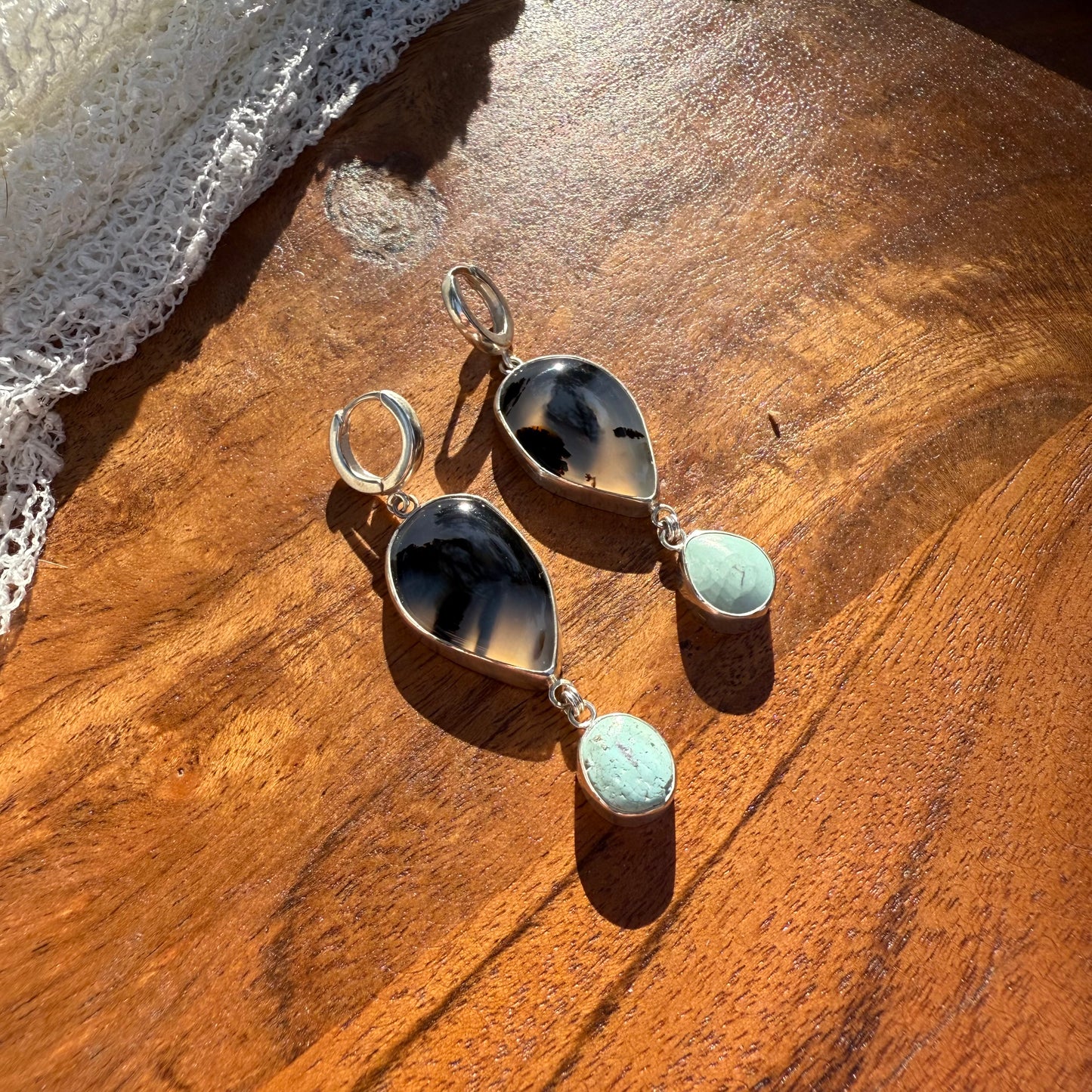 Montana Turquoise & Montana Agate Earrings