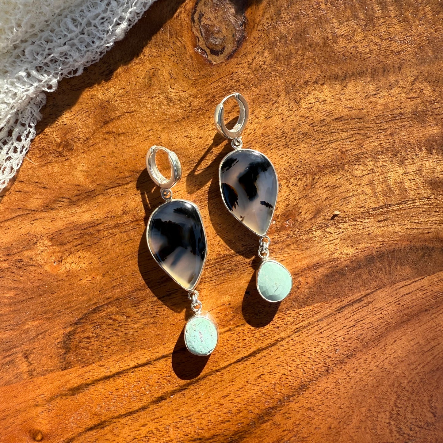 Montana Turquoise & Montana Agate Earrings