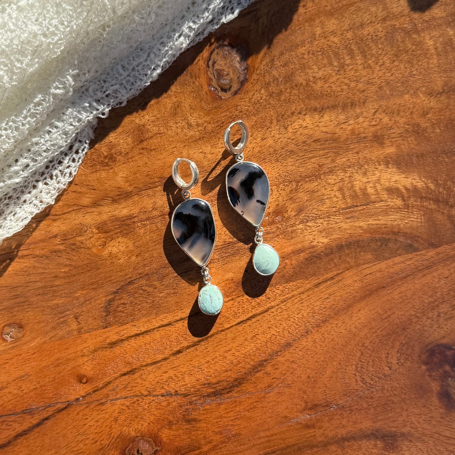 Montana Turquoise & Montana Agate Earrings