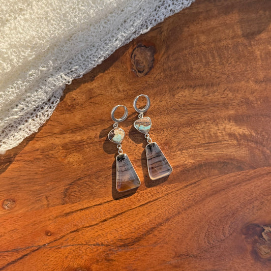 Montana Turquoise & Montana Agate Earrings