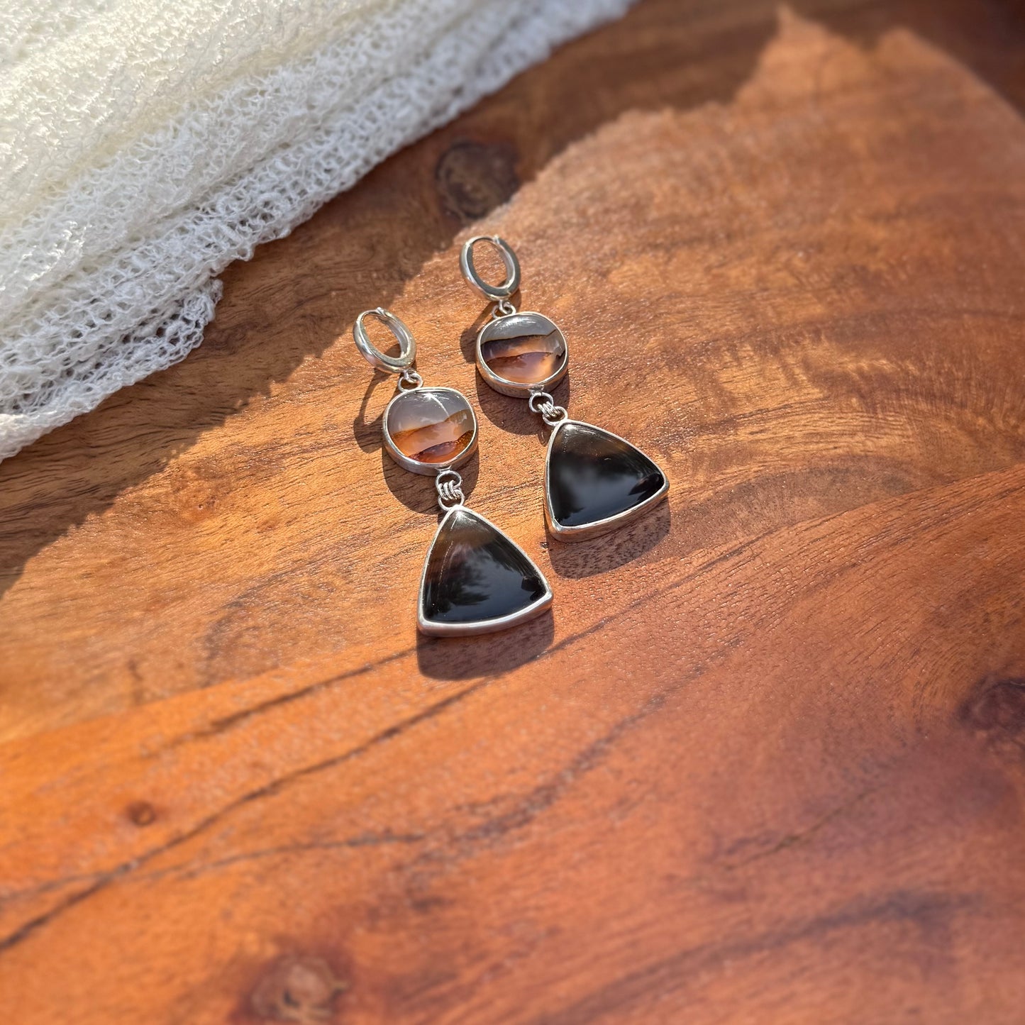 Rainbow Iris Montana Agate Earrings
