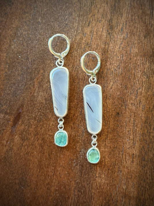 MT Agate & Tourmaline Earrings