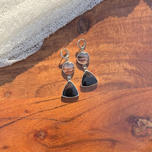 Rainbow Iris Montana Agate Earrings