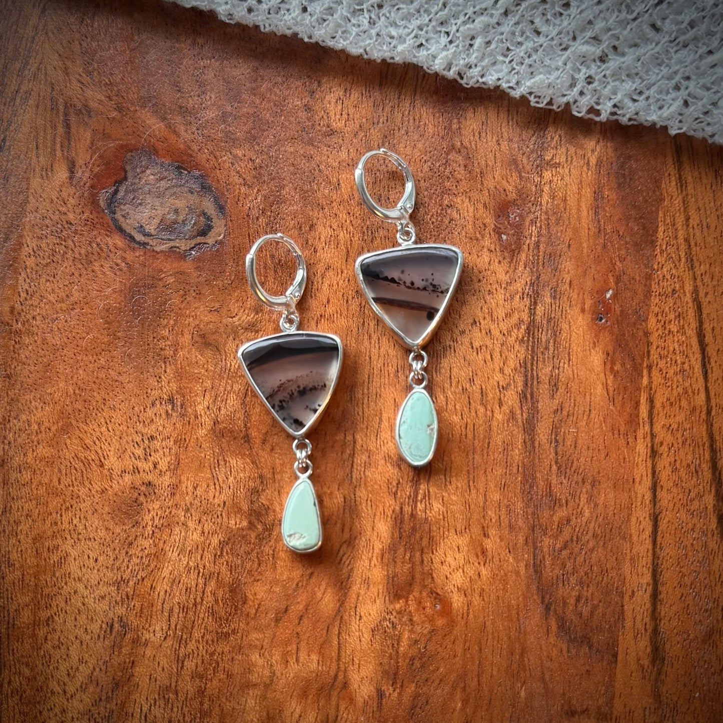 Montana Turquoise & Montana Agate Earrings
