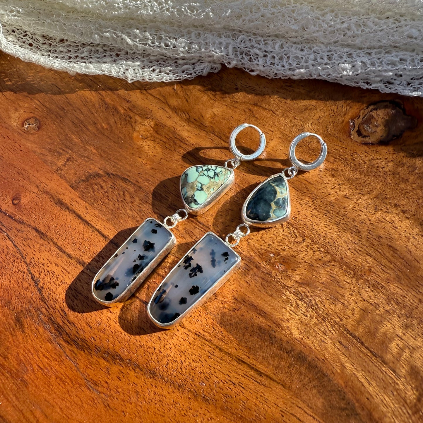 Variscite & Montana Agate Earrings