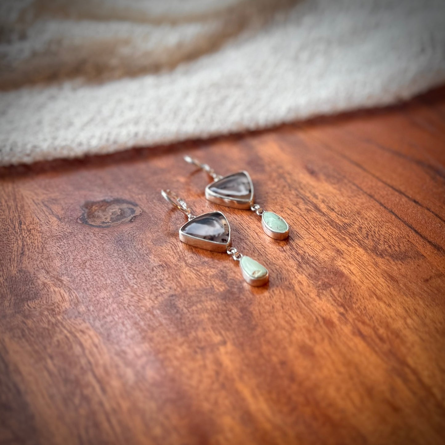 Montana Turquoise & Montana Agate Earrings