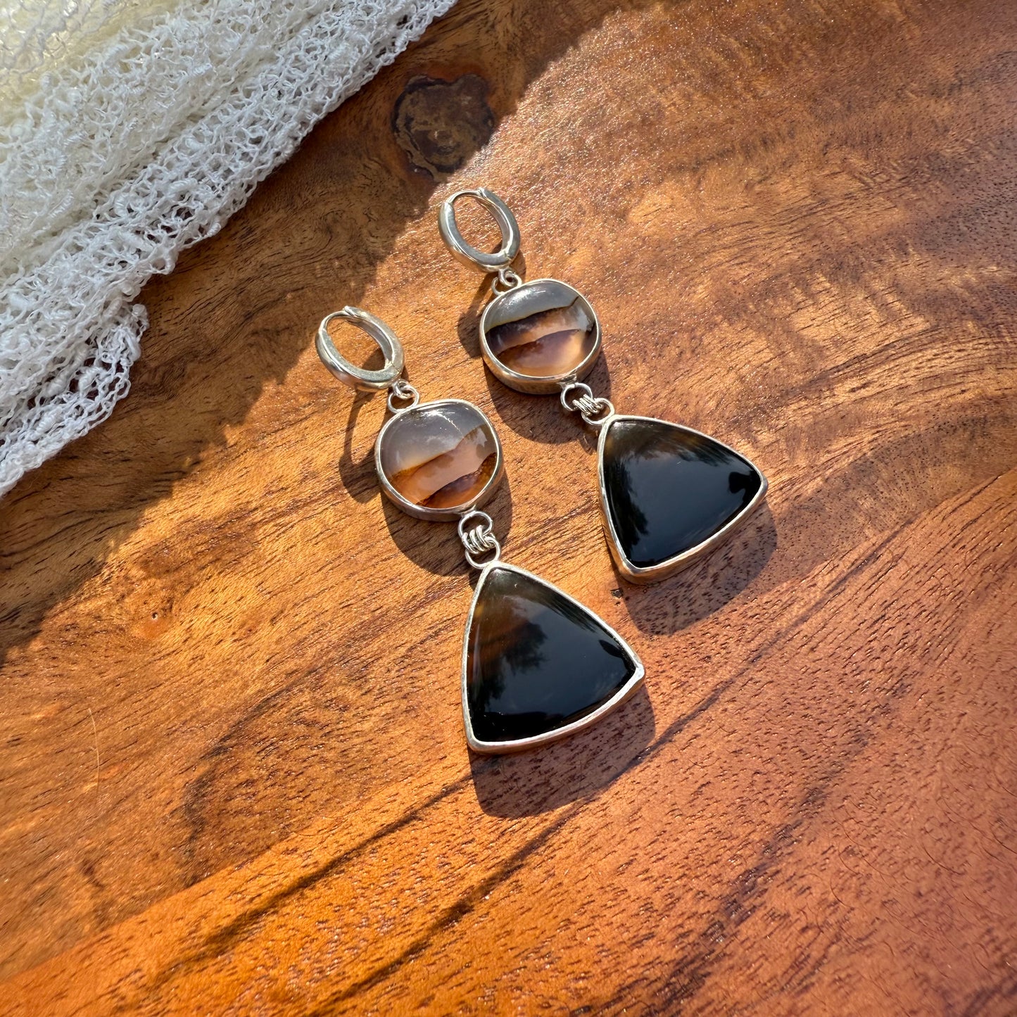 Rainbow Iris Montana Agate Earrings