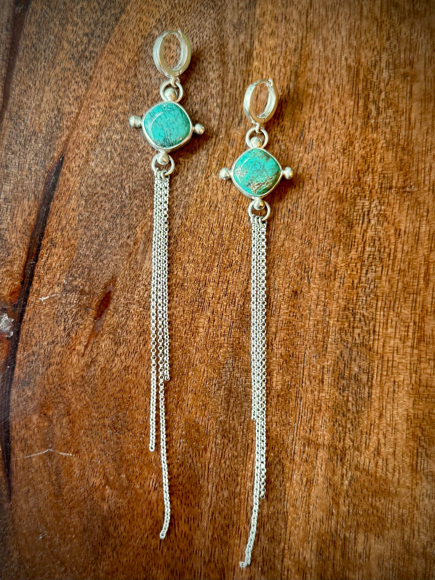 Kingman Turquoise Fringe Earrings