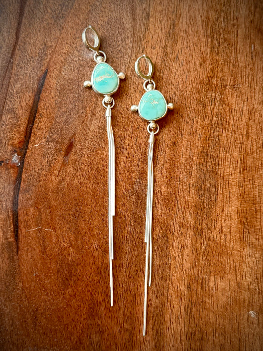 Whitewater Turquoise Fringe Earrings