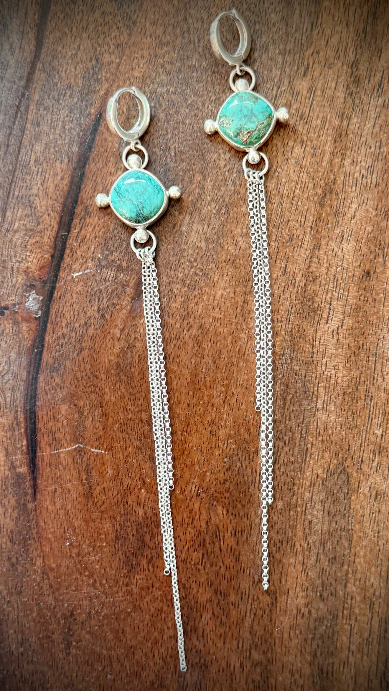 Kingman Turquoise Fringe Earrings