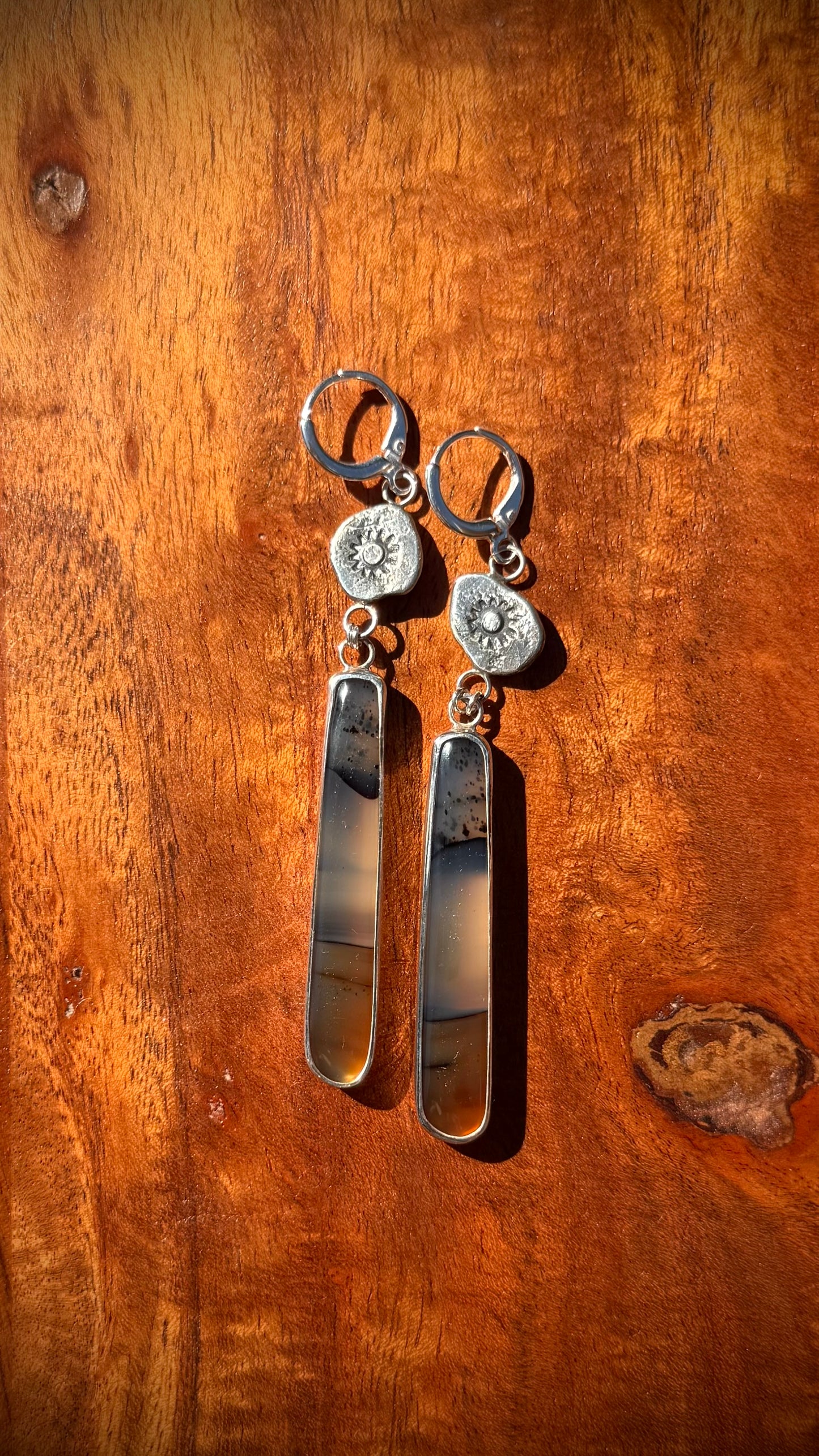 Montana Agate Sun Earrings